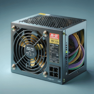 Fonte de Alimentação Slim Mean Well 351W 36V 9,75A com PFC 2 Dimgem de fonte de alimentação Mean Well, com sistema de refrigeração por ventilador, modelagem compacta e eficiência energética para aplicações industriais e comerciais.